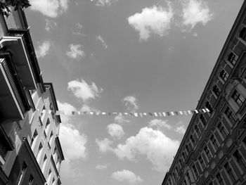 Low angle view of buildings against sky