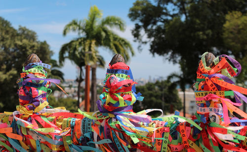 Low angle view of christian ceremonial objects 