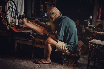 Man working on stage