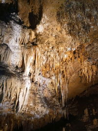 Low angle view of rock formation in cave