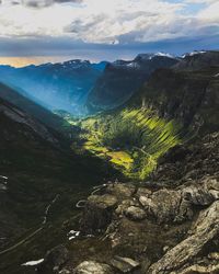 Aerial view of landscape against sky