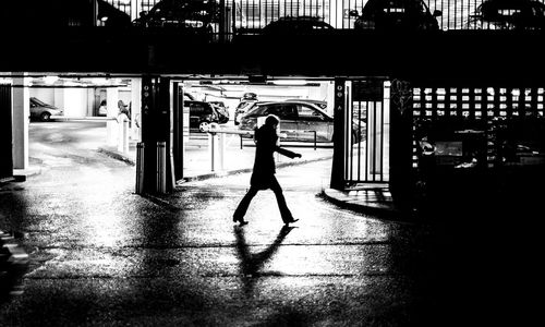 Woman walking in city