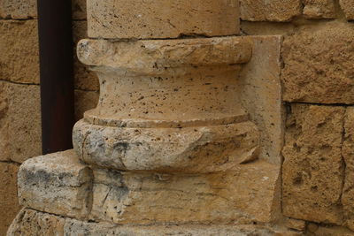 Close-up of old stone wall