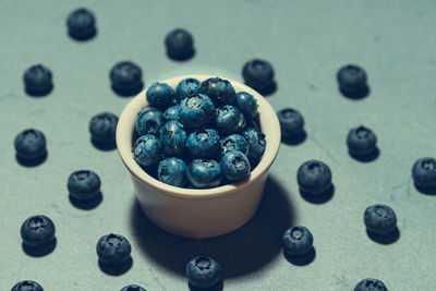 High angle view of food on table