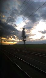 Railroad track at sunset