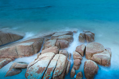 Rocks with blue water