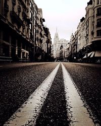 Surface level of road in city