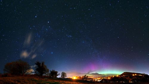 Low angle view of stars in sky at night