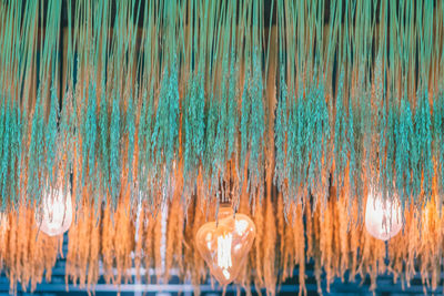 Full frame shot of metallic structure in lake