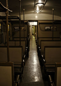 Empty seats in old train