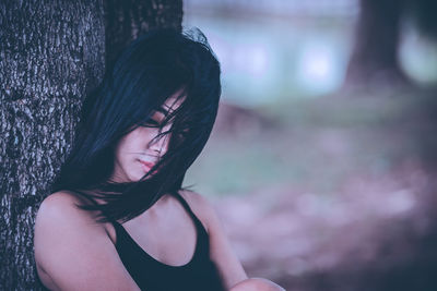 Portrait of a beautiful young woman