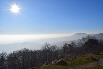 Scenic view of mountains against sky
