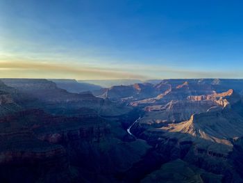 Aerial view of dramatic landscape