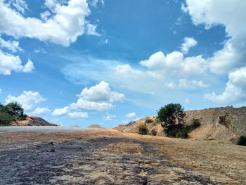 Scenic view of arid landscape against sky