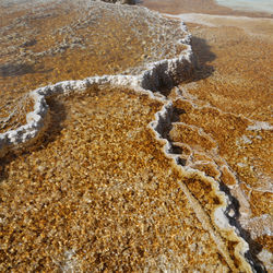 High angle view of surf on beach