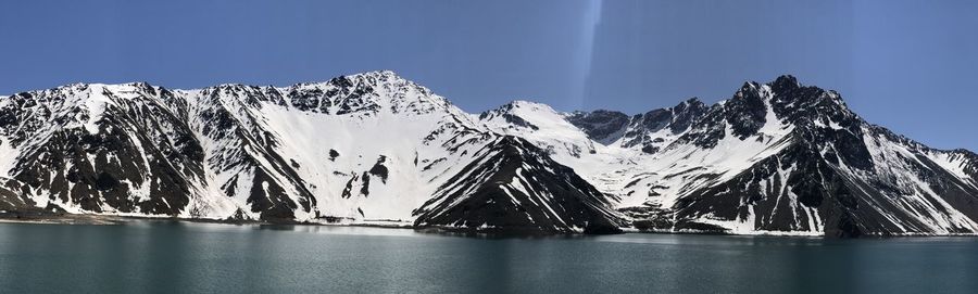 Panoramic view of sea against sky during winter