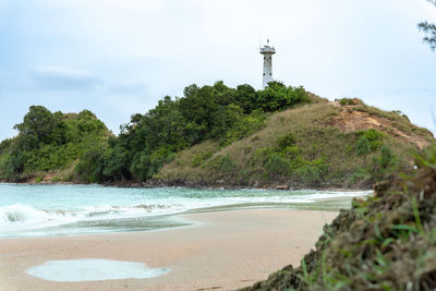 Scenic view of beach against sky