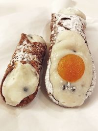 Close-up of breakfast served in plate