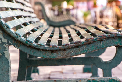 Close-up of an empty seats on table