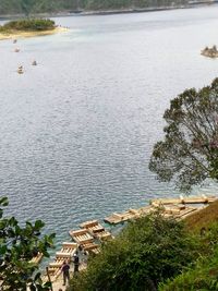 High angle view of lake