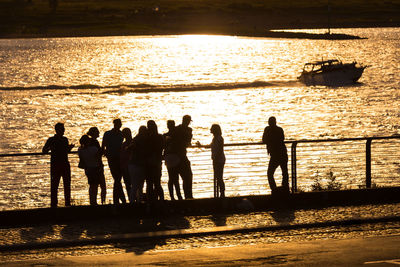 Swimming pool at sunset