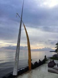 Scenic view of sea against sky at sunset