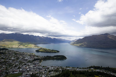 Panoramic view of lake against sky