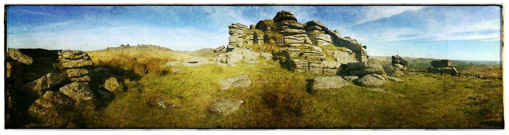 Rock formations on cliff