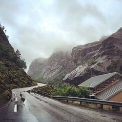 Scenic view of mountain road against sky