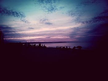 Scenic view of sea at sunset