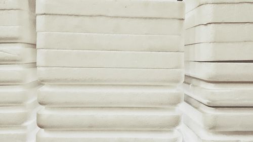 Full frame shot of white stack