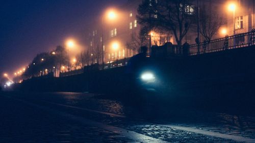 Illuminated city at night