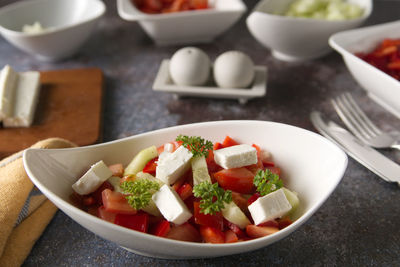 Close-up of food in plate on table