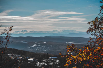 Mountain view, snowy peaks, rocks, highland, valley