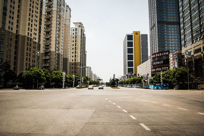 City street with buildings in background