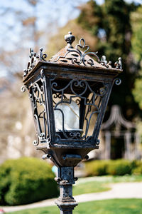 Close-up of old street light