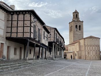 Exterior of historic building against sky in city