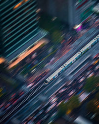 Defocused image of illuminated lights