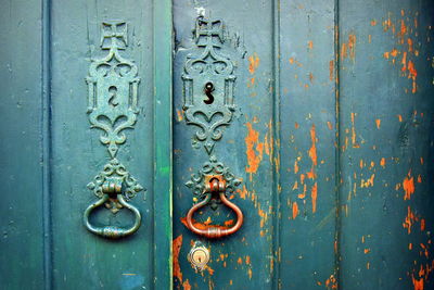 Close-up of closed door