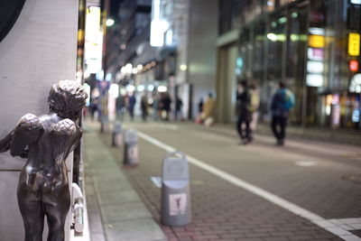 View of city street at night