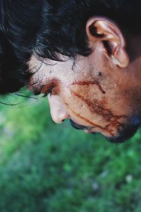 Close-up portrait of man with eyes