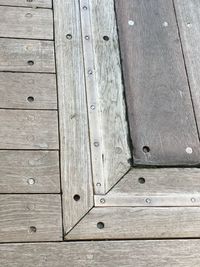 Close-up of wooden plank on wooden plank