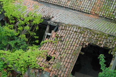 High angle view of abandoned building