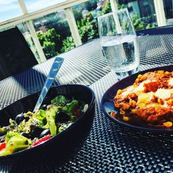 Close-up of food on table