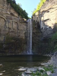 Water flowing through rocks