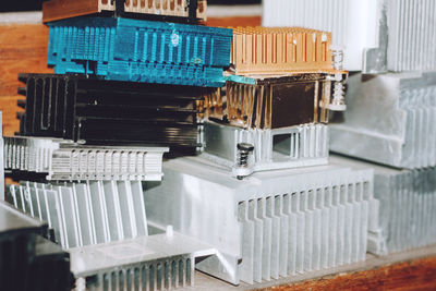Close-up of obsolete machine parts