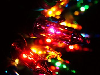 Close-up of illuminated christmas lights