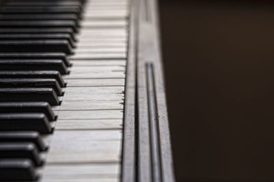 Close-up of piano keys