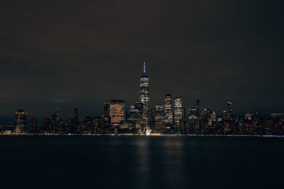 Illuminated city at night