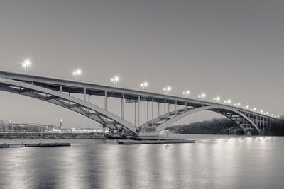 Bridge over river at night